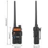 1.5" LCD 5W 144~148MHz / 420~450MHz Dual Band Walkie Talkie with 1-LED Flashlight (Black)