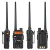 1.5" LCD 5W 144~148MHz / 420~450MHz Dual Band Walkie Talkie with 1-LED Flashlight (Black)
