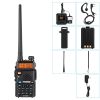 1.5" LCD 5W 144~148MHz / 420~450MHz Dual Band Walkie Talkie with 1-LED Flashlight (Black)