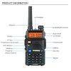1.5" LCD 5W 144~148MHz / 420~450MHz Dual Band Walkie Talkie with 1-LED Flashlight (Black)