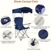 Foldable beach canopy chair, sun protection camping lawn canopy chair, 330 pound load folding seat