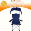 Foldable beach canopy chair, sun protection camping lawn canopy chair, 330 pound load folding seat