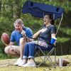 Foldable beach canopy chair, sun protection camping lawn canopy chair, 330 pound load folding seat